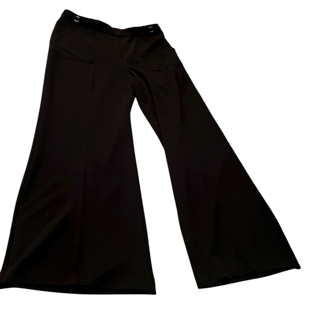 Zac & Rachel size 12 black high Wsist wide leg dress pants with pockets NWT